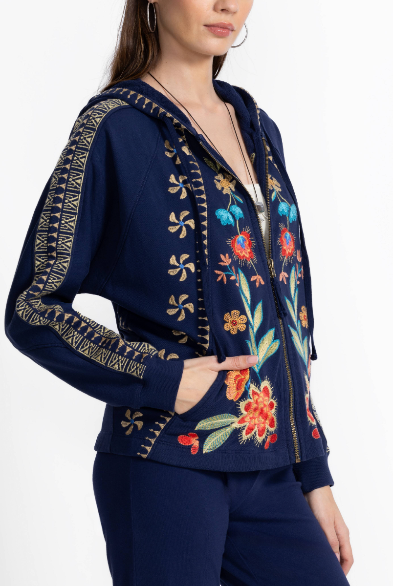 Dolman Seamed Sweatshirt - Blue Multi by Johnny Was — alternate view