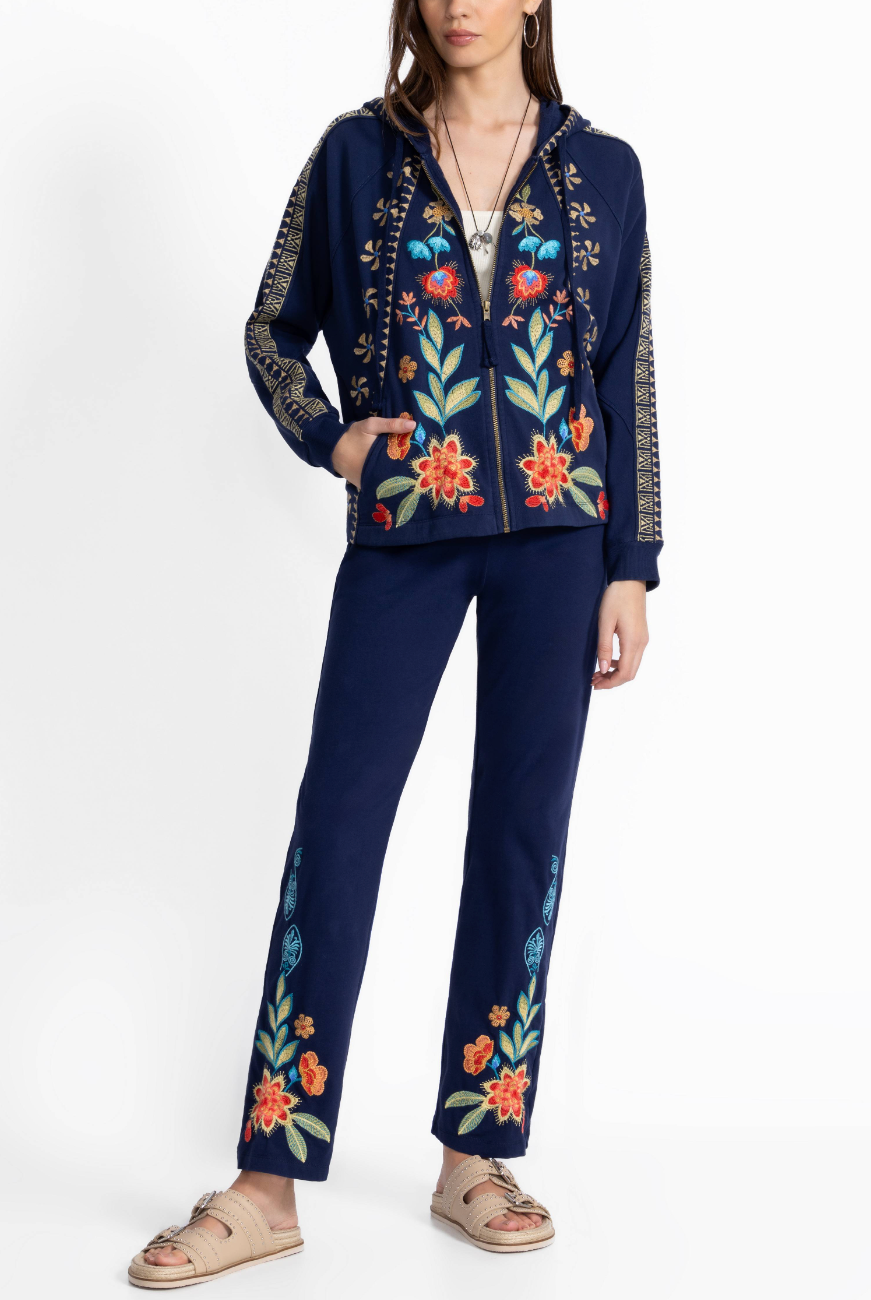 Dolman Seamed Sweatshirt - Blue Multi by Johnny Was — view 4