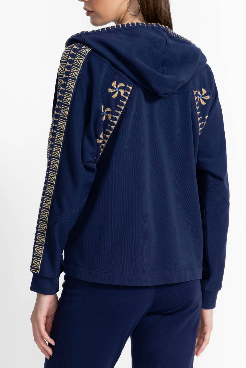 Dolman Seamed Sweatshirt - Blue Multi by Johnny Was — view 3