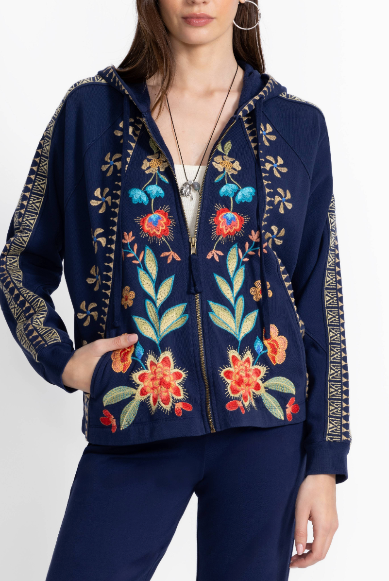 Dolman Seamed Sweatshirt - Blue Multi by Johnny Was | 25 South Boutiques