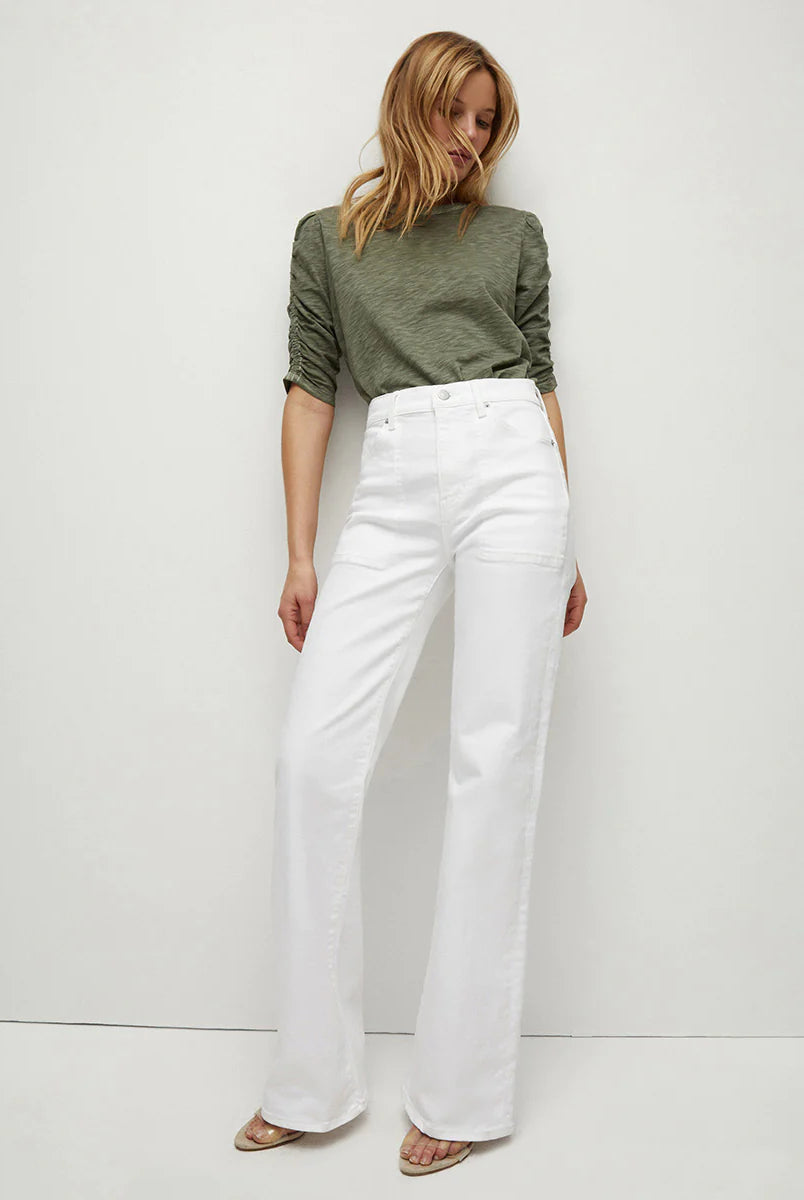 Crosbie Wid Leg Pant - White by Veronica Beard | 25 South Boutiques