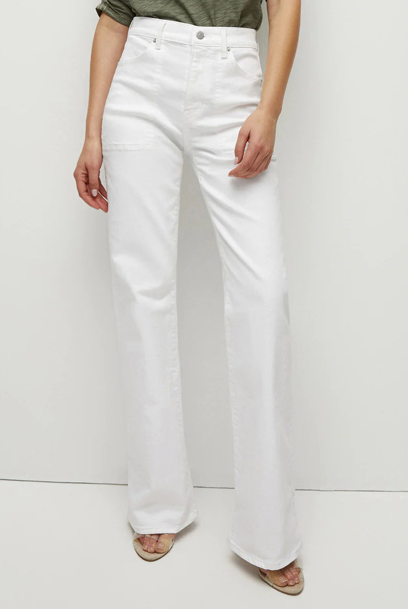 Crosbie Wid Leg Pant - White by Veronica Beard — alternate view