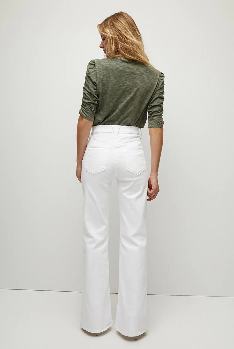 Crosbie Wid Leg Pant - White by Veronica Beard — view 4