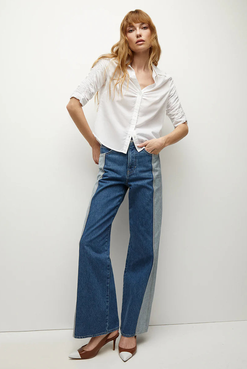 Porta Button-Down Shirt - White by Veronica Beard — view 3