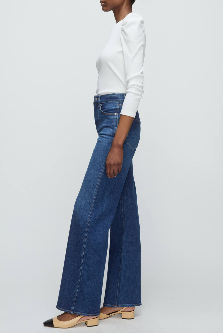 Taylor High Rise Wide Leg Jean - Bright Blue by Veronica Beard — alternate view