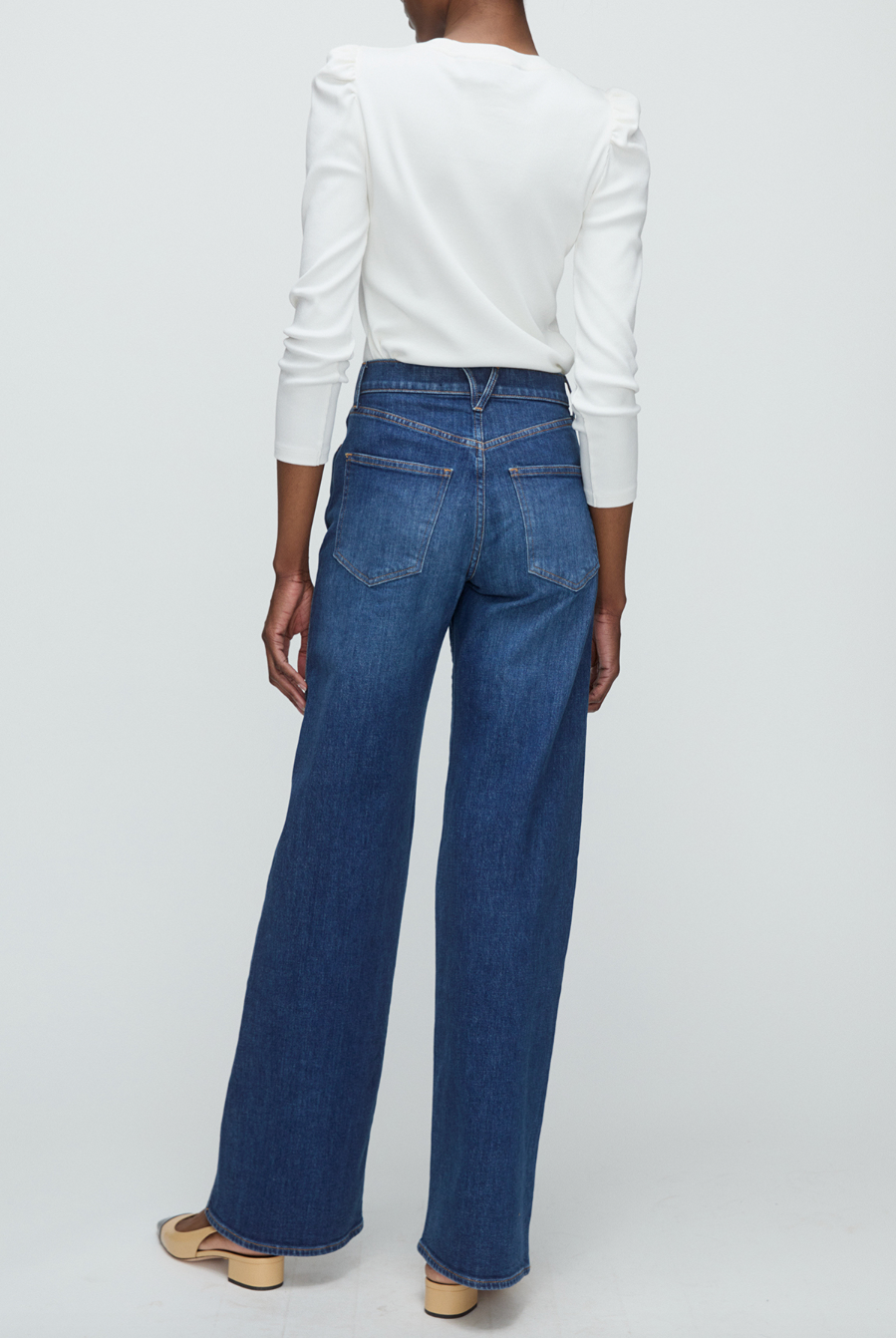 Taylor High Rise Wide Leg Jean - Bright Blue by Veronica Beard — view 3