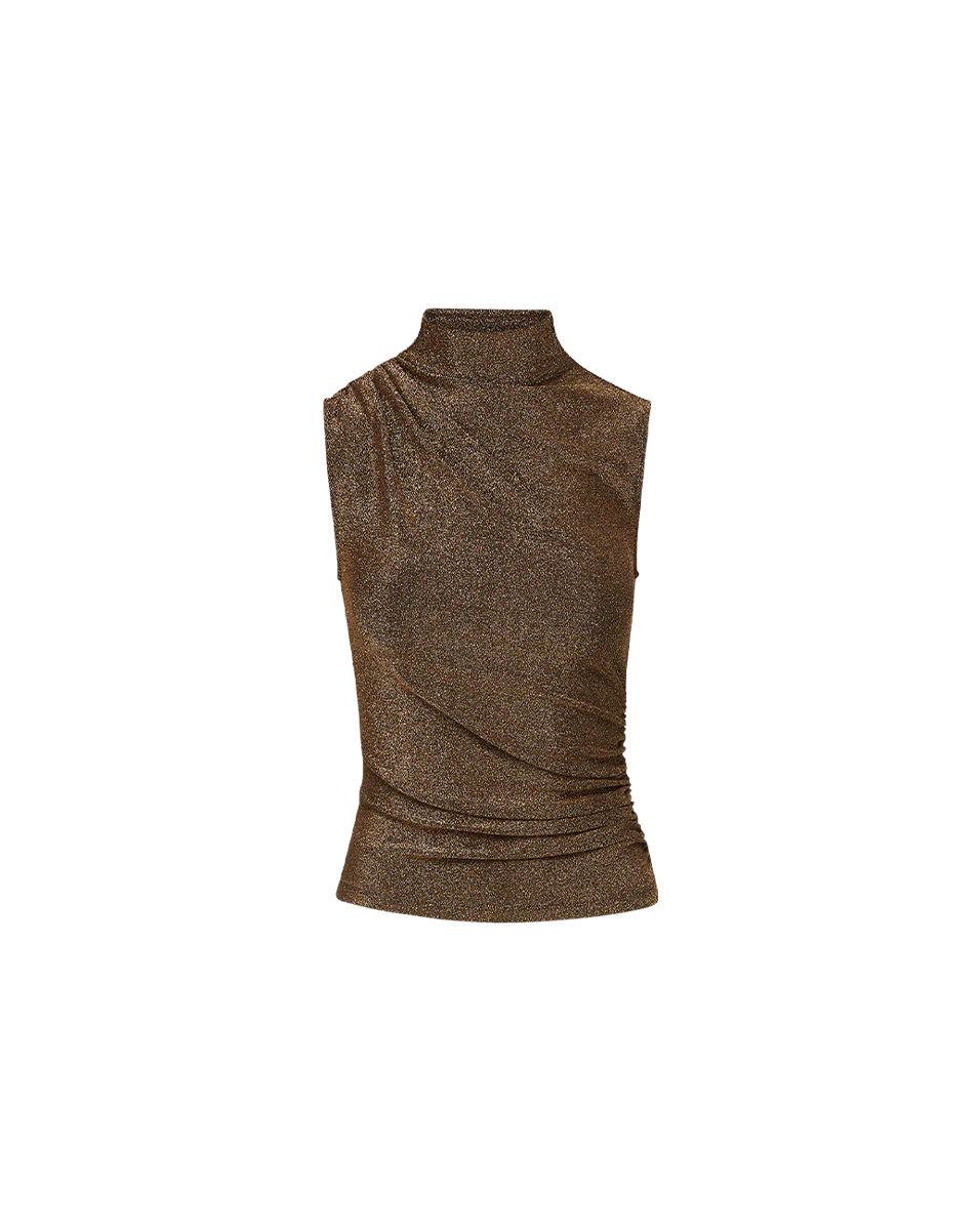 Mylie Sleeveless Top - Antique Gold Lurex by Veronica Beard — view 5