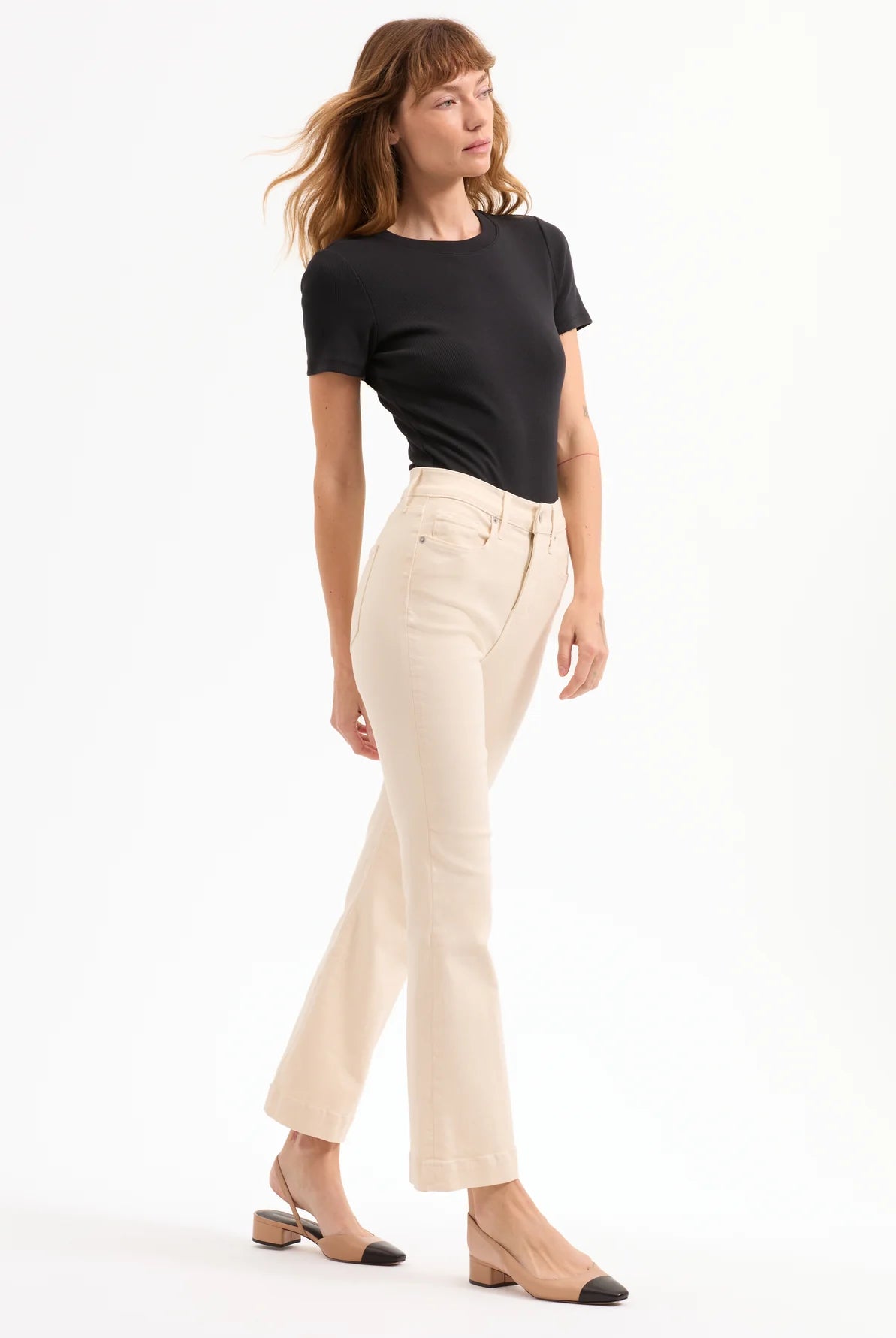 Carson Kick-Flare Jean - Ecru by Veronica Beard — view 3