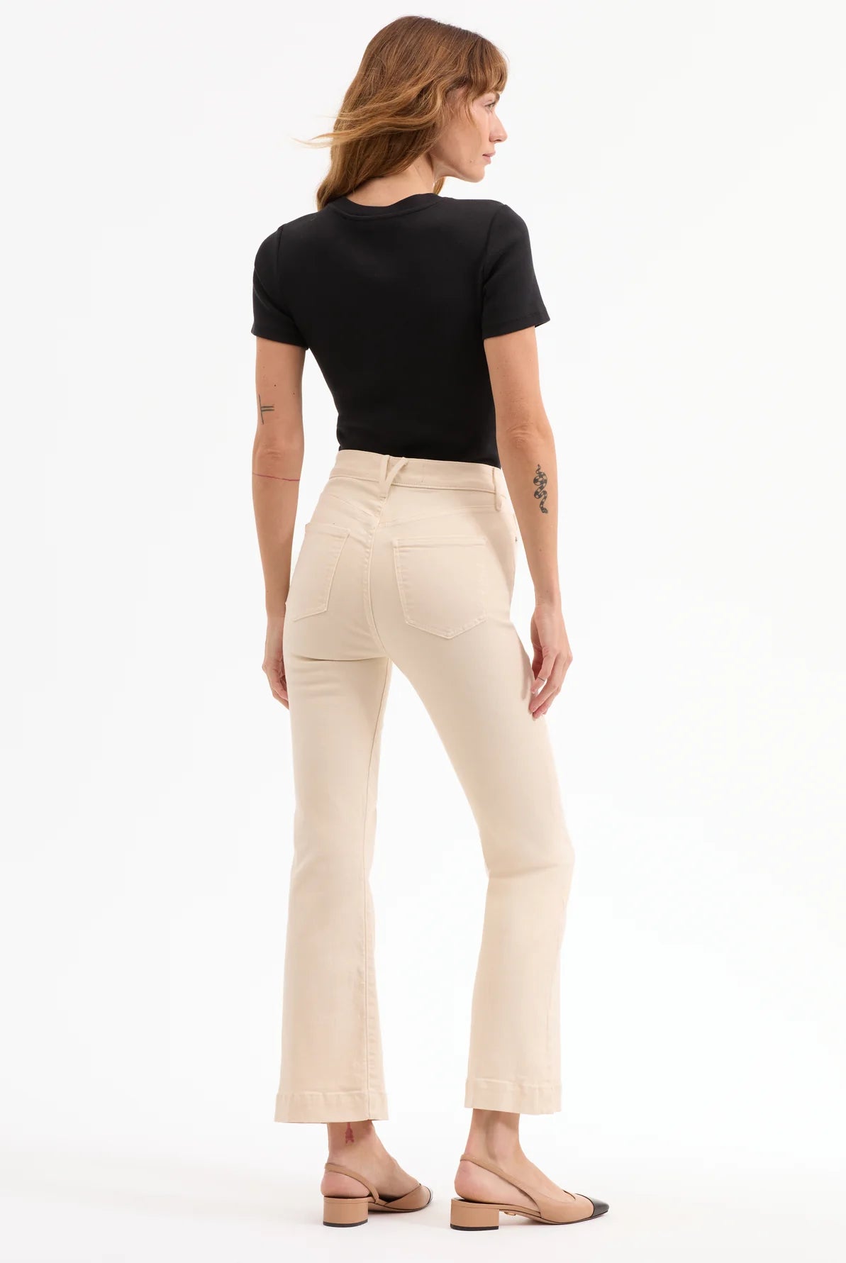 Carson Kick-Flare Jean - Ecru by Veronica Beard — view 4