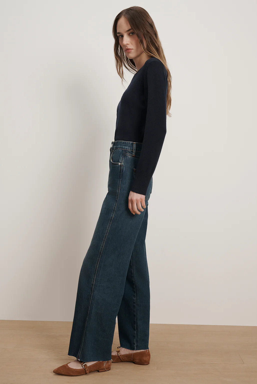 Taylor Wide Leg Jean - Rebel Moon by Veronica Beard — view 3