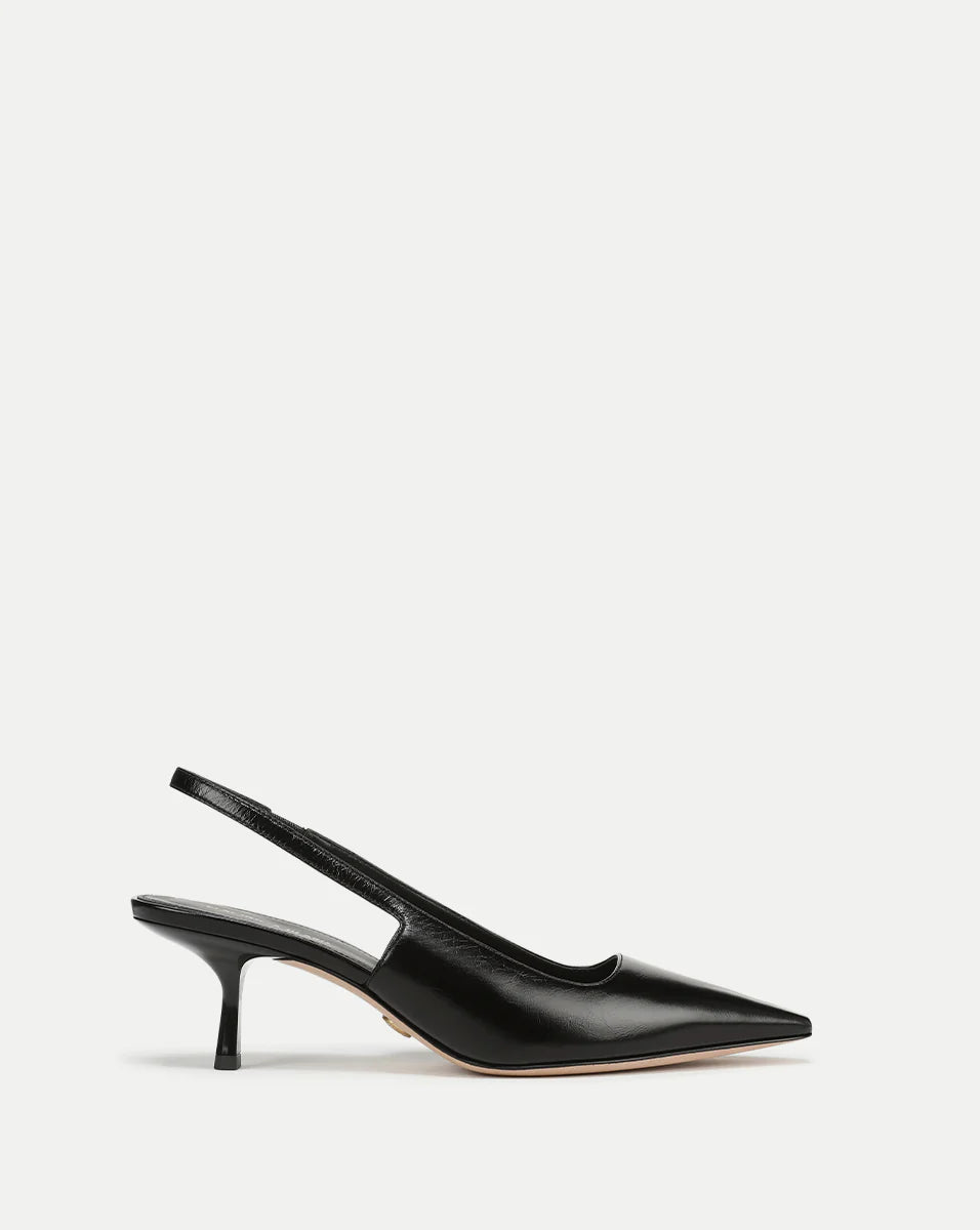 Cashel Slingback Heel - Black Leather by Veronica Beard | 25 South Boutiques