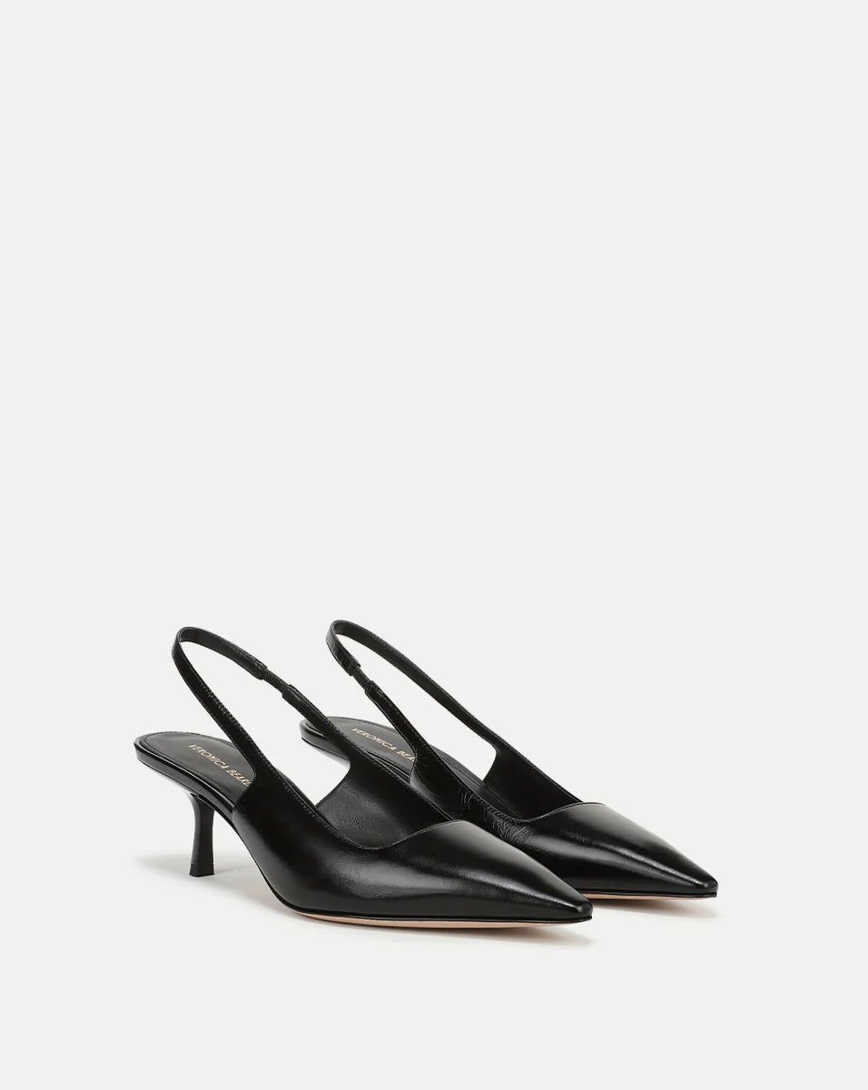 Cashel Slingback Heel - Black Leather by Veronica Beard — alternate view