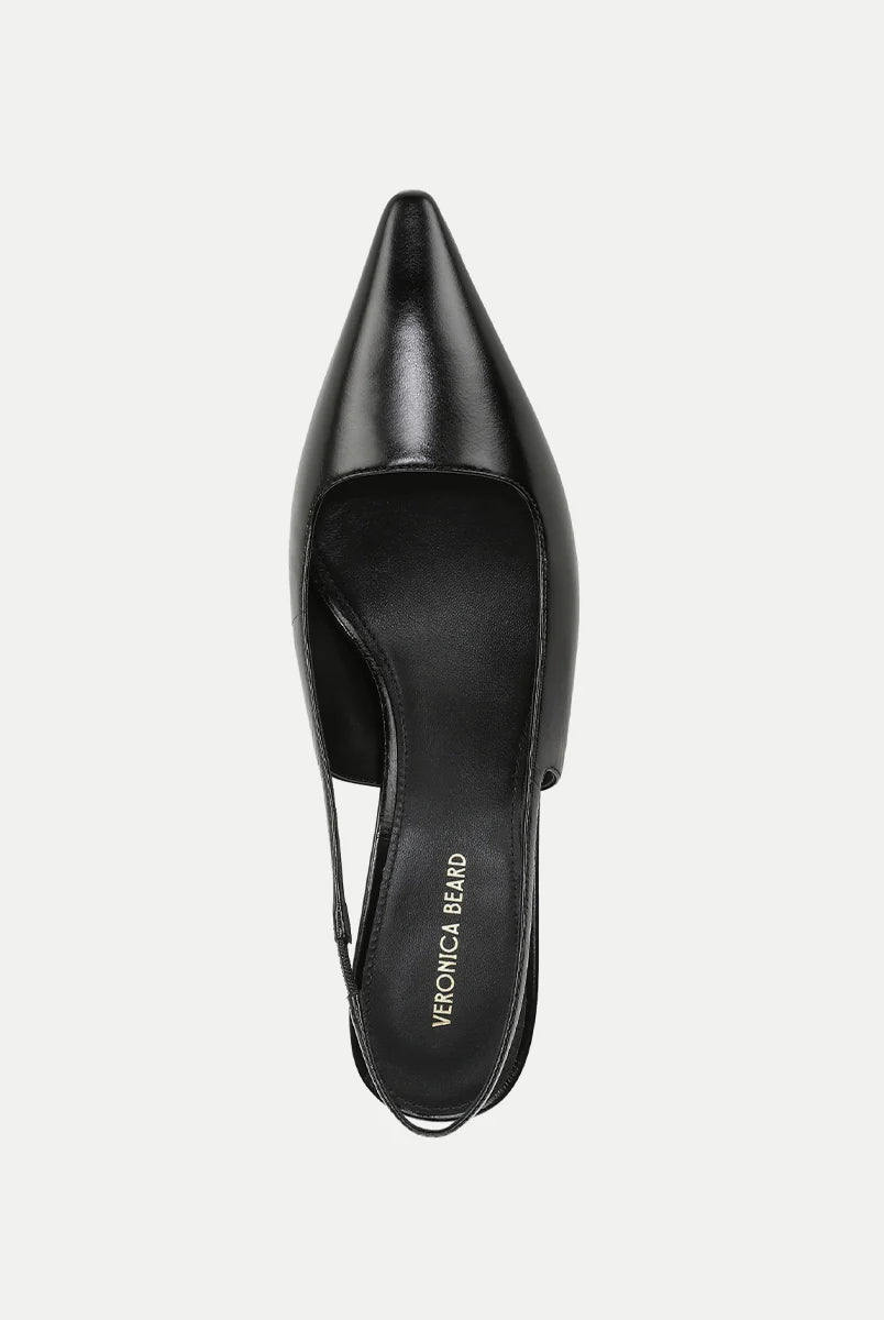 Cashel Slingback Heel - Black Leather by Veronica Beard — view 3