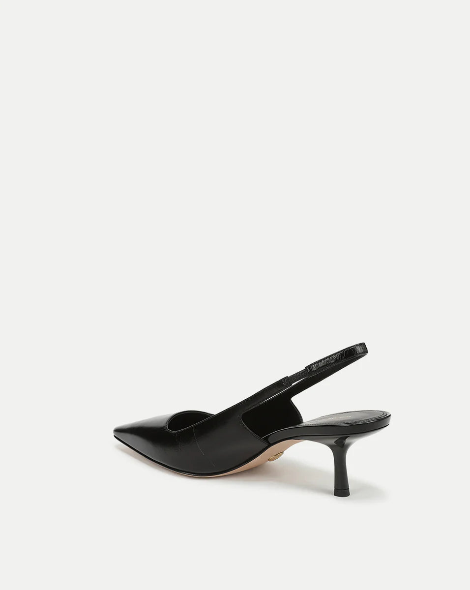 Cashel Slingback Heel - Black Leather by Veronica Beard — view 4