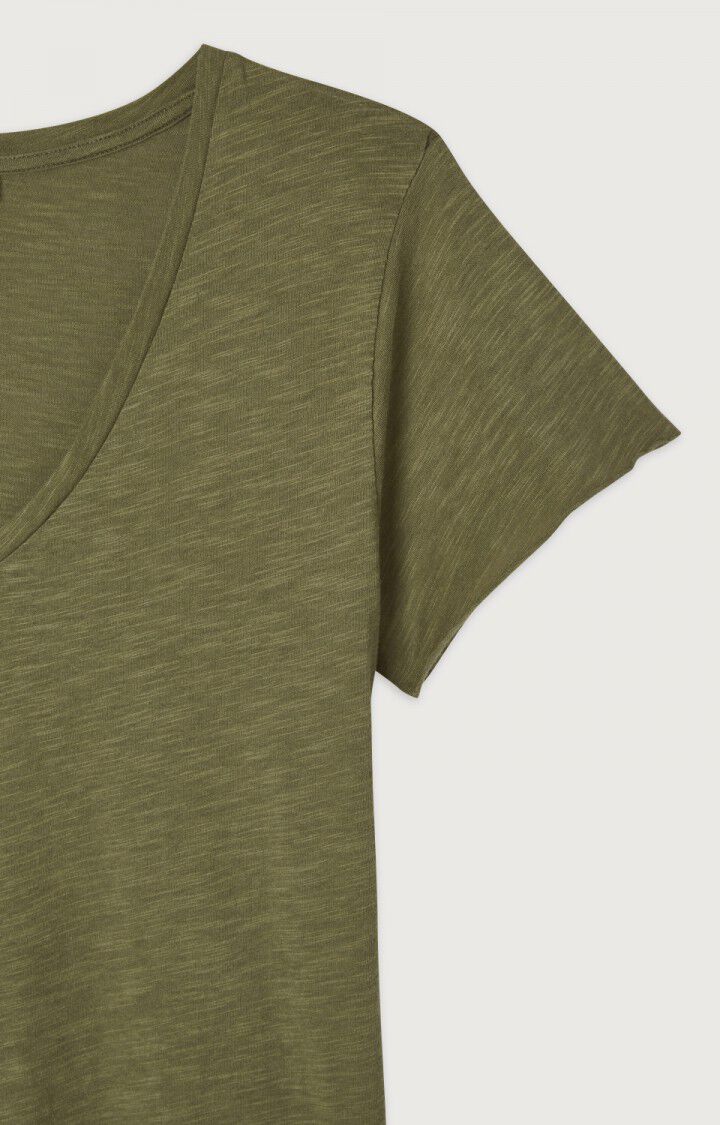Jacksonville V Neck T-Shirt - Olive by American Vintage — view 6