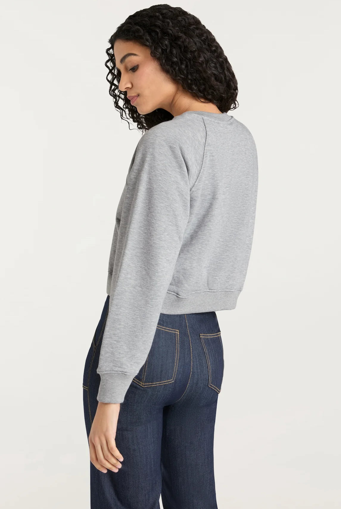 Jennifer Cropped Tiger Sweatshirt - Heather Grey by Cinq A Sept — view 3