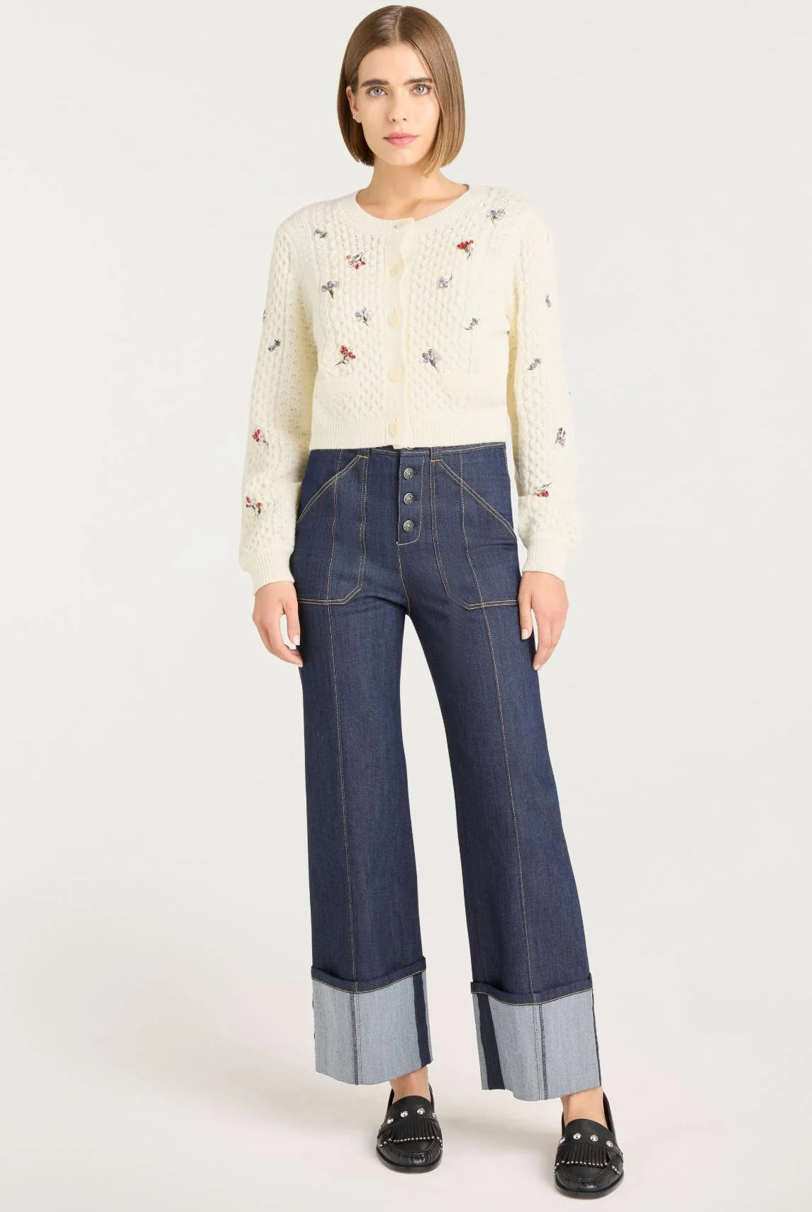 Rasa Cardigan - Ivory Multi by Cinq A Sept — view 4
