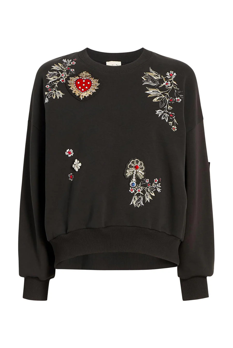 Heritage Patch Brandy Pullover - Black Multi by Cinq A Sept — view 6