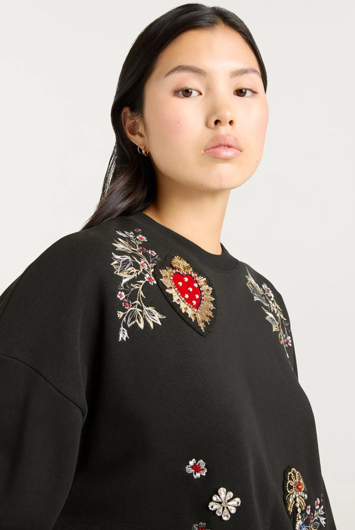 Heritage Patch Brandy Pullover - Black Multi by Cinq A Sept — alternate view
