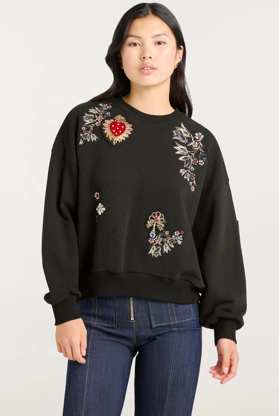Heritage Patch Brandy Pullover - Black Multi by Cinq A Sept | 25 South Boutiques