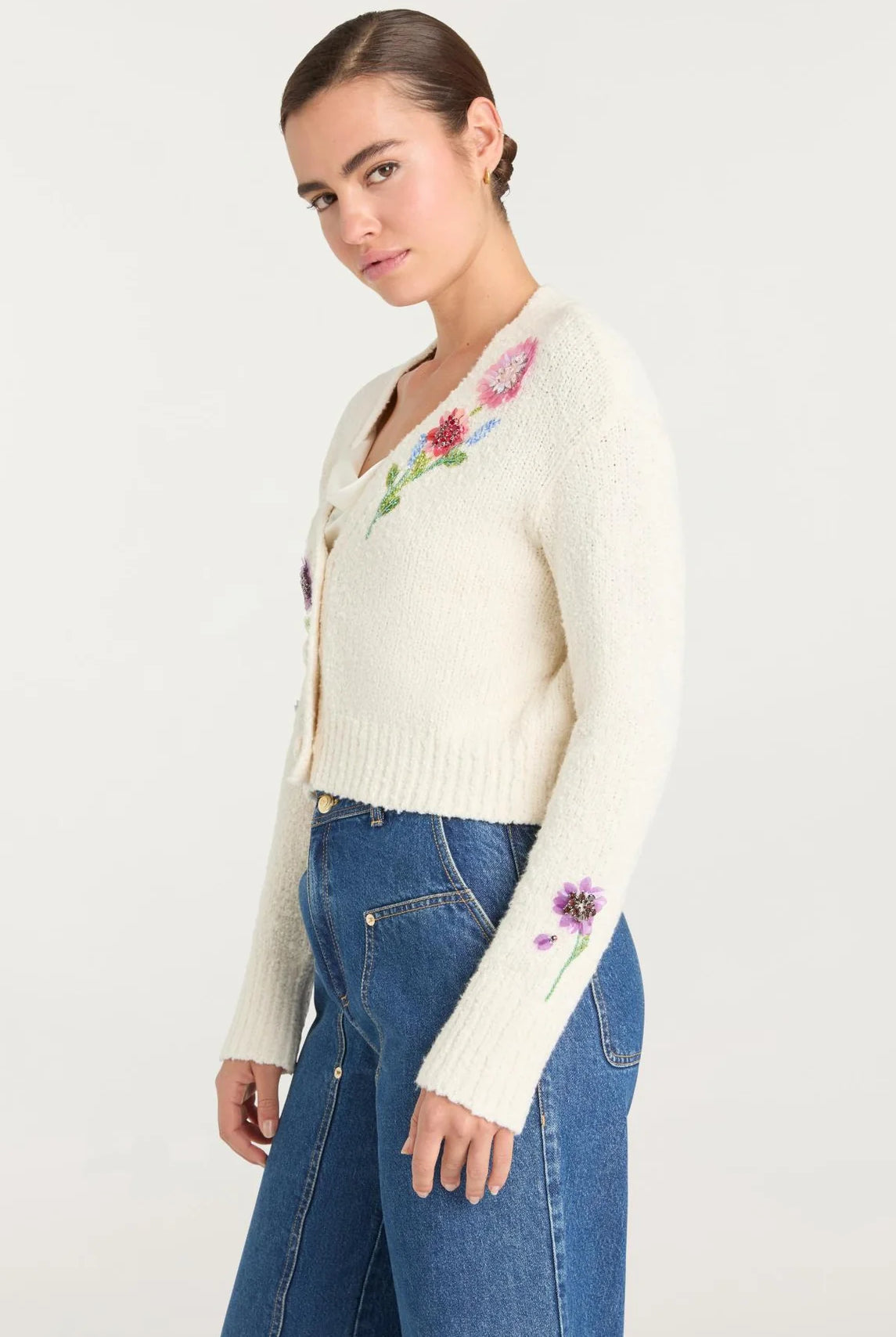 Solene Cardigan - Ivory Multi by Cinq A Sept — alternate view