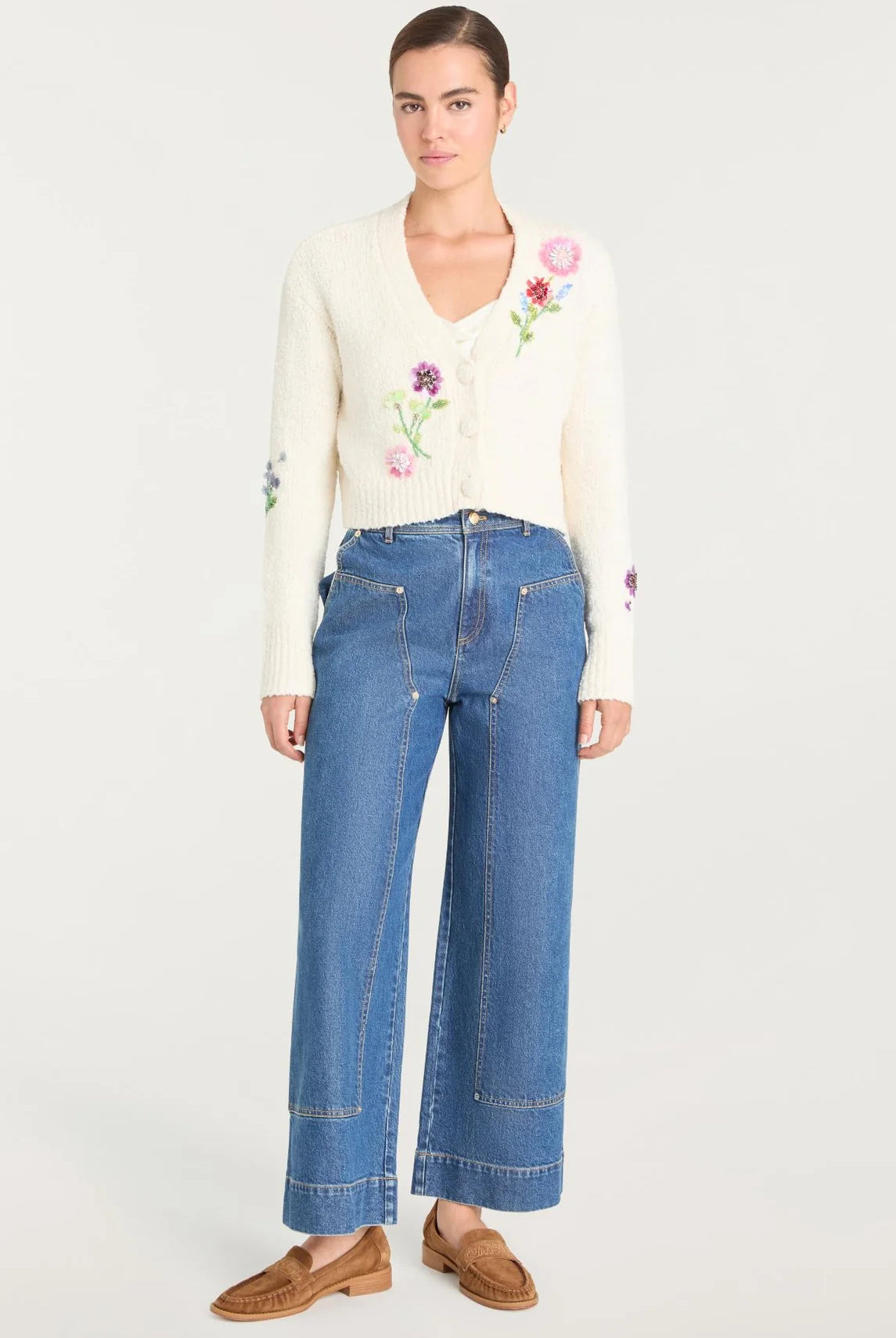 Solene Cardigan - Ivory Multi by Cinq A Sept — view 4