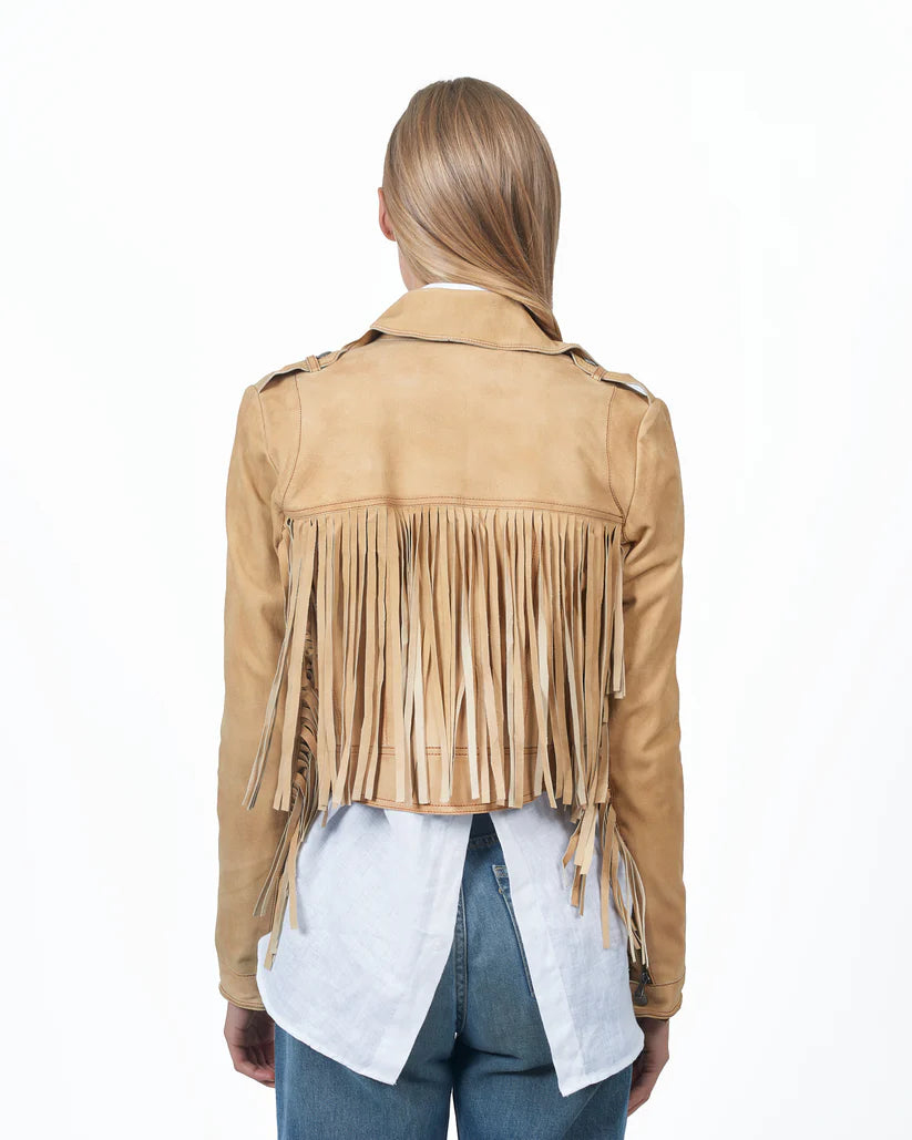 Tina Waxed Suede Jacket - Chamois by Jakett — alternate view