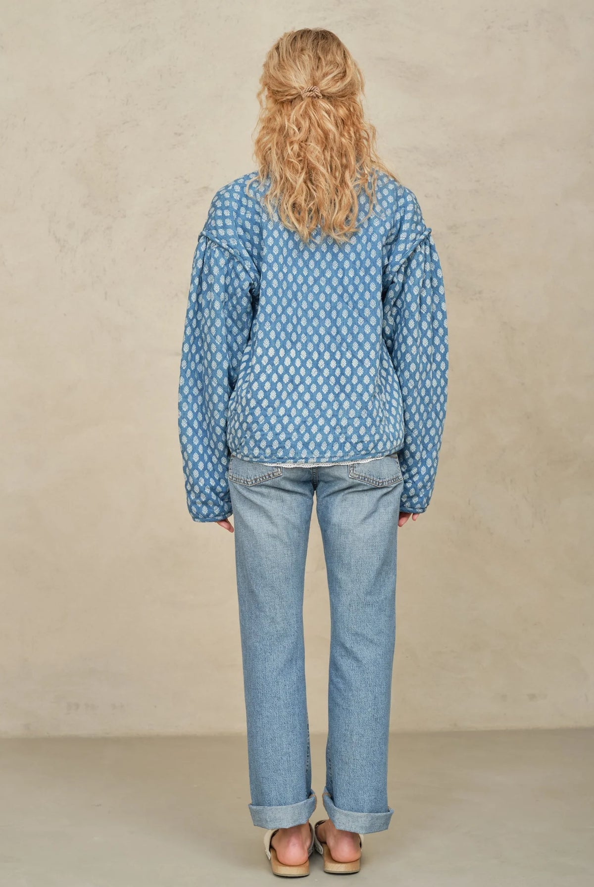 Jenna Quilted Jacket - Blue by M.A.B.E — view 4