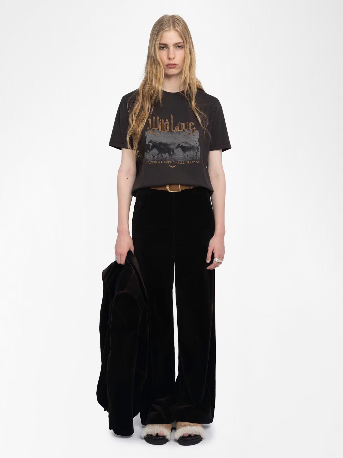 Edwin Cotton T Shirt - Dark Chocolate by Zadig & Voltaire — view 5
