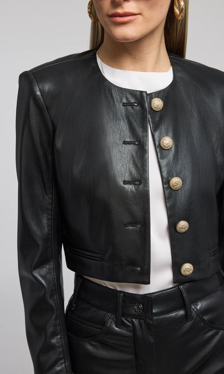 Marko Vegan Leather Blazer - Black by Generation Love — alternate view