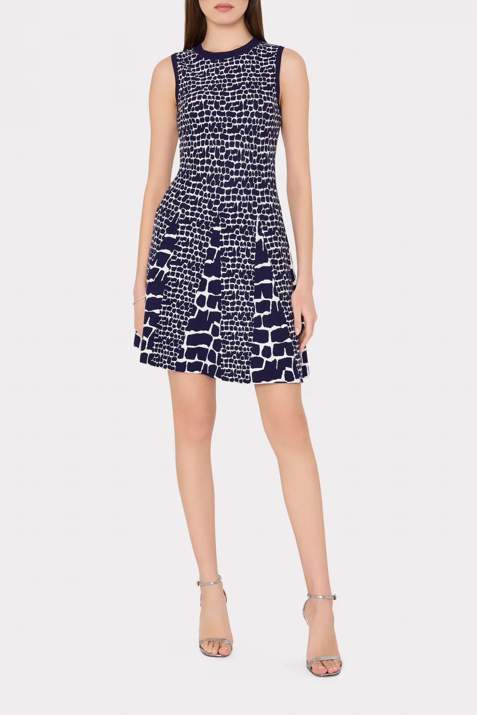 Tile Wave Jacquard Knit Mini Dress - Navy by Milly | 25 South Boutiques