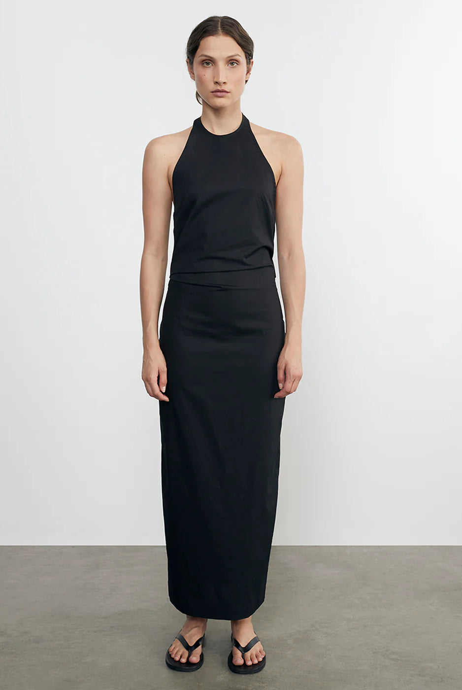 Poplin Halter Dress - Black by Enza Costa | 25 South Boutiques
