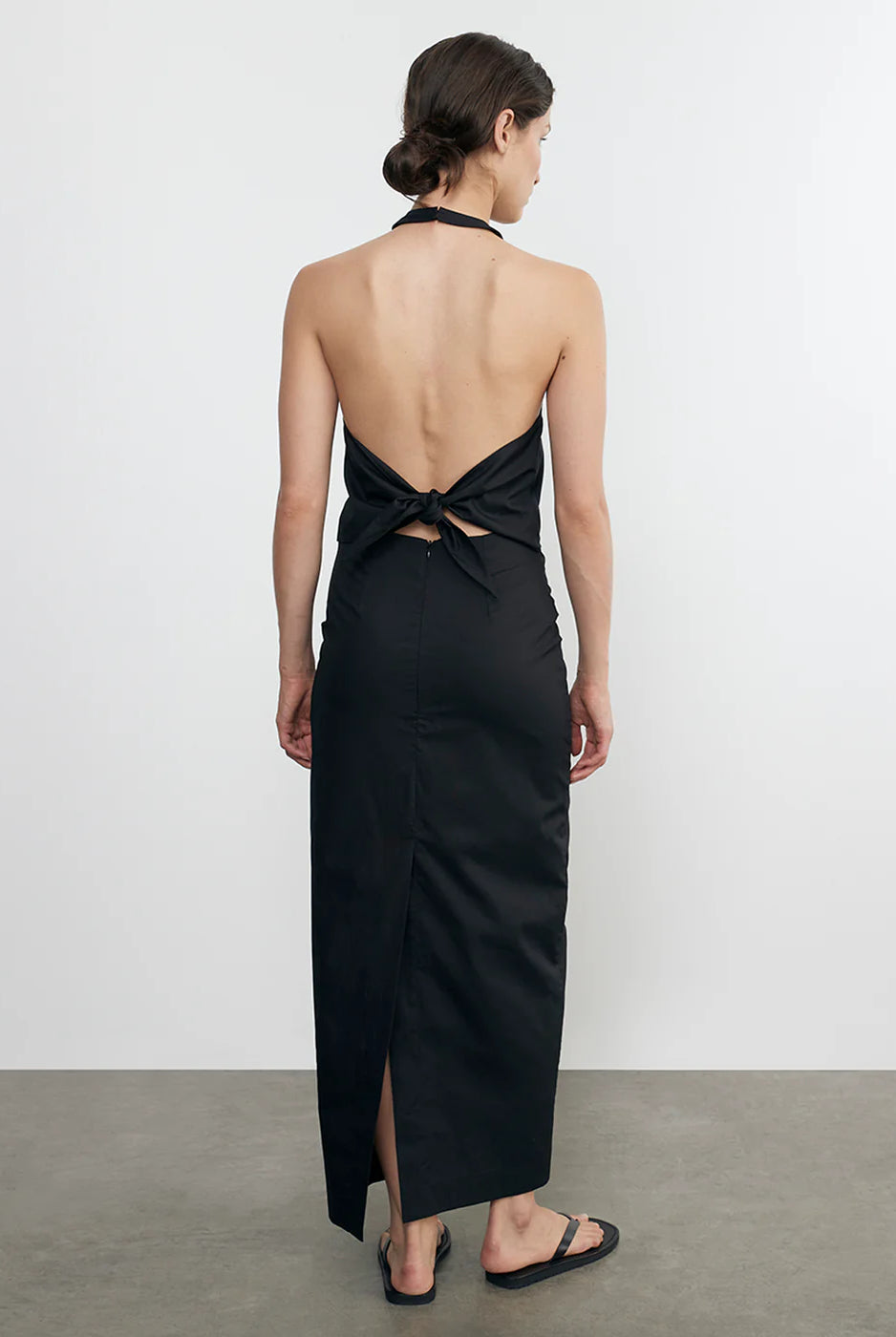 Poplin Halter Dress - Black by Enza Costa — view 3