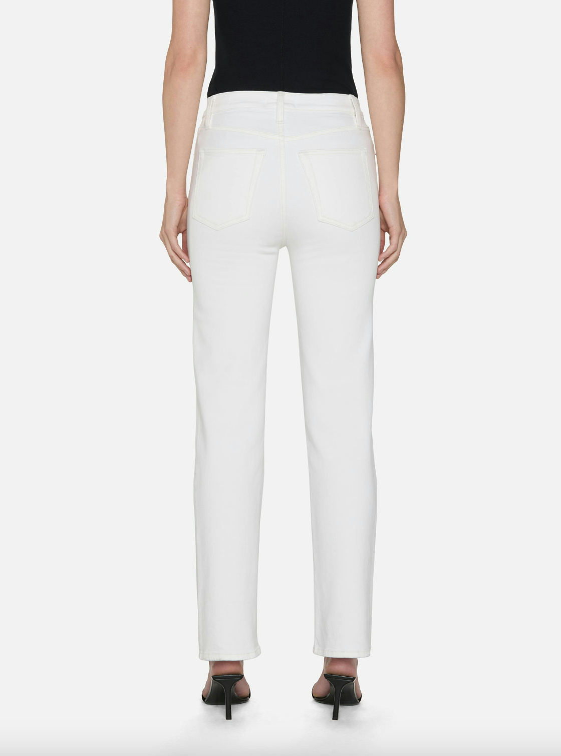 Le Sleek Straight Jean - White by Frame — view 4