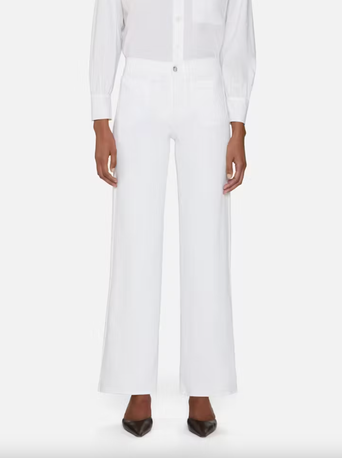 Le Slim Palazzo Modernist Pocket - White by Frame | 25 South Boutiques