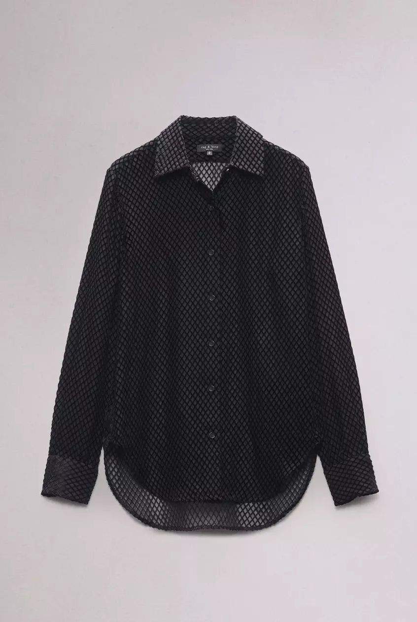 Lila Patterned Shirt - Black by Rag & Bone — view 5