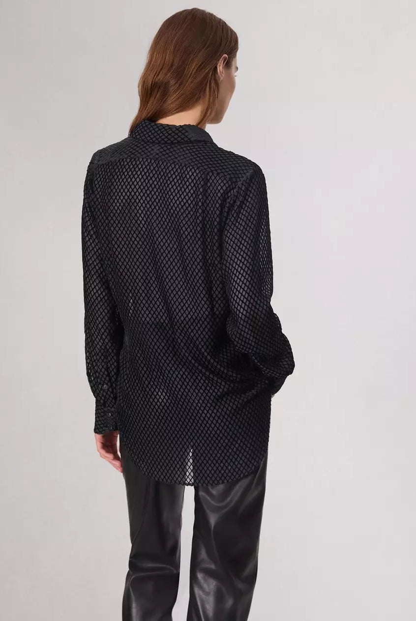 Lila Patterned Shirt - Black by Rag & Bone — view 3