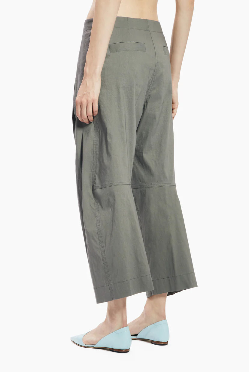 Stretch Linen Cotton Trousers - Acciaio by Malloni — view 4