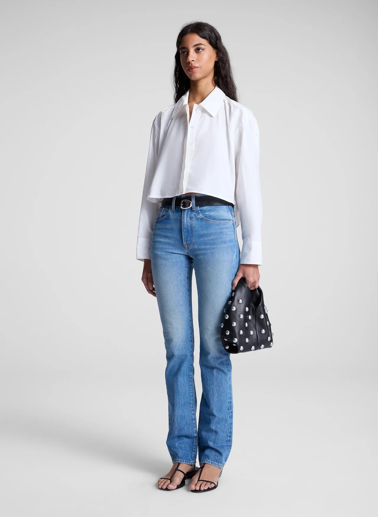 Maude Cropped Cotton Shirt - White by A.L.C — alternate view