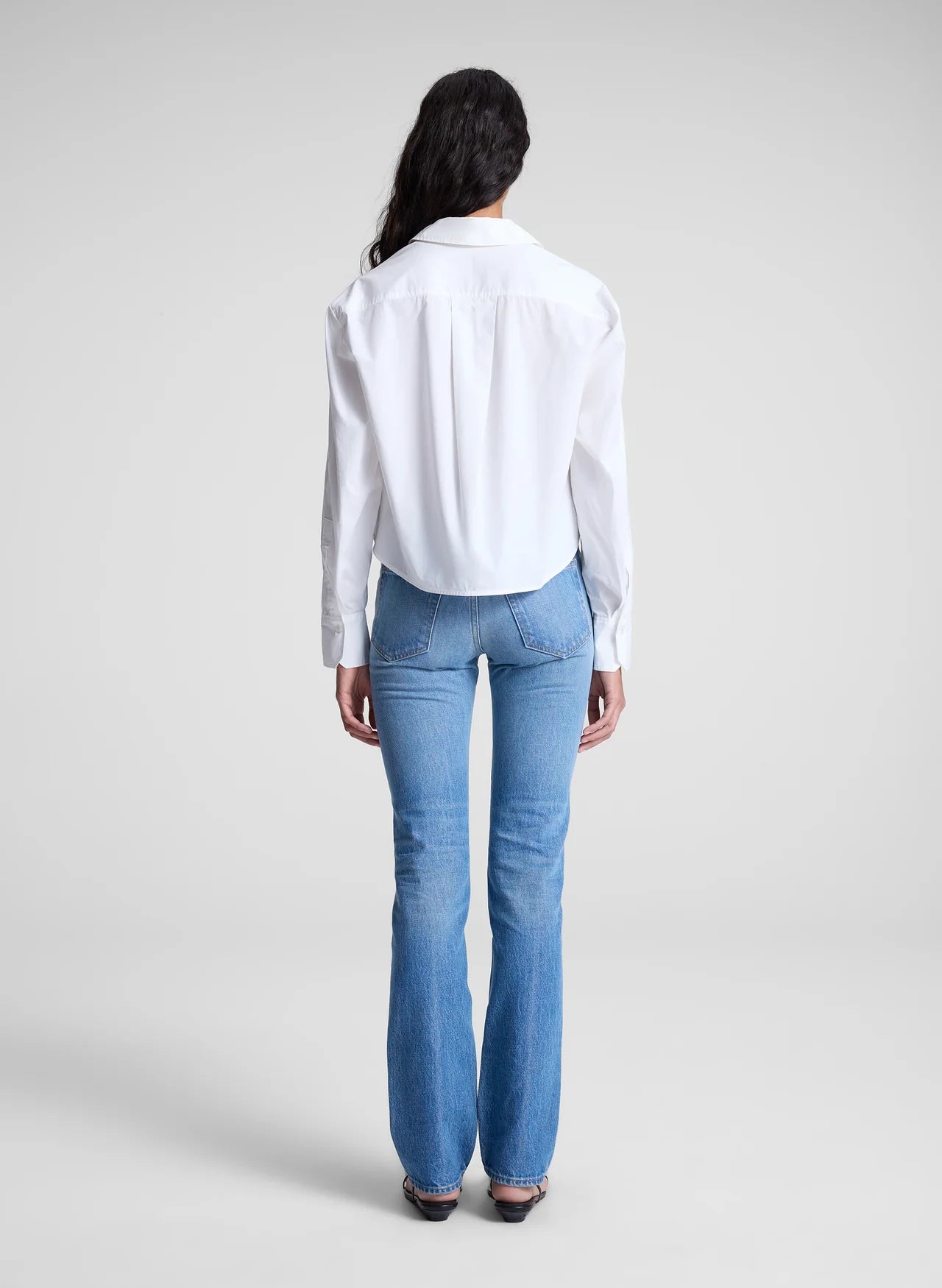 Maude Cropped Cotton Shirt - White by A.L.C — view 4