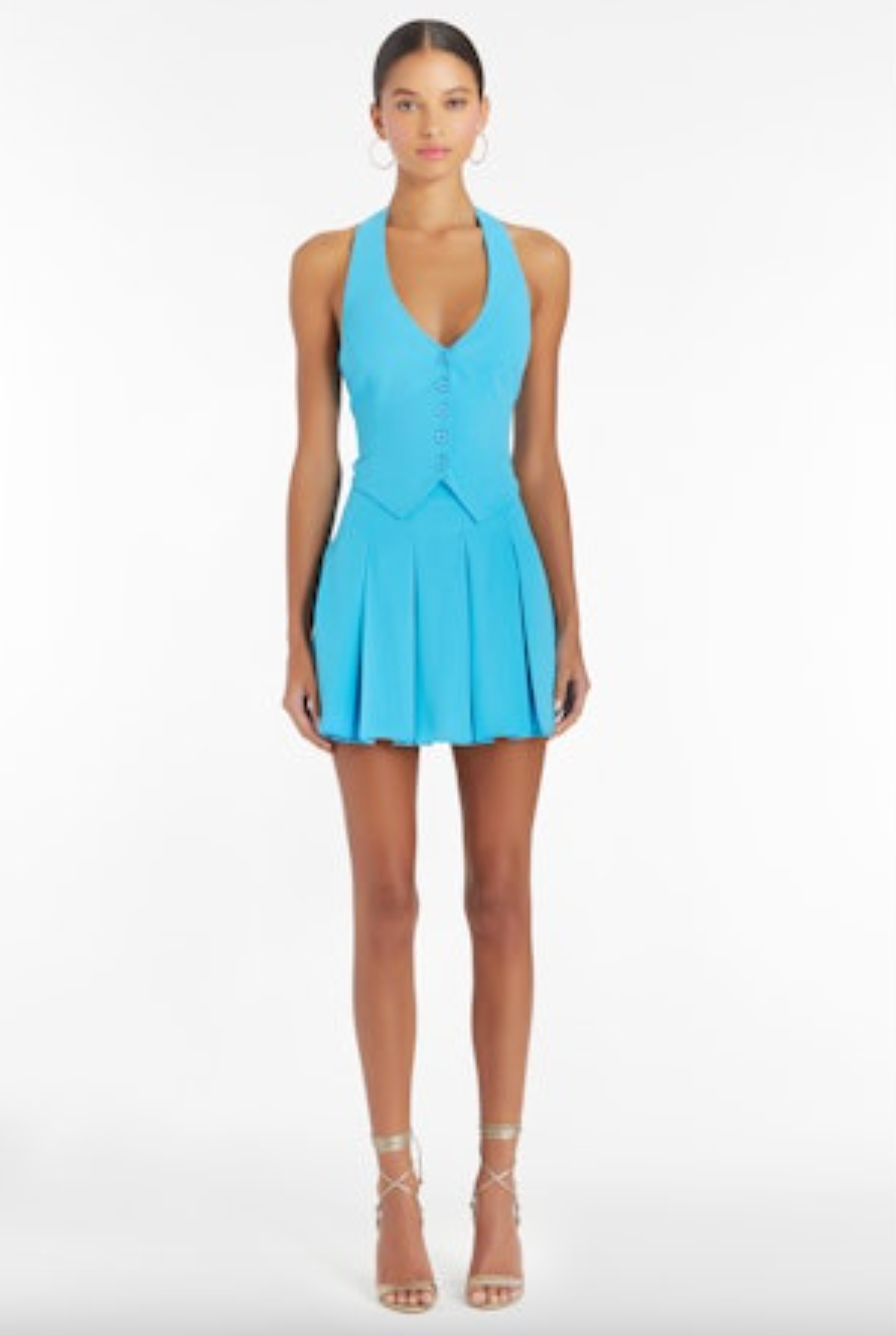 Payton Skort Romper -Safari Blue by Amanda Uprichard | 25 South Boutiques