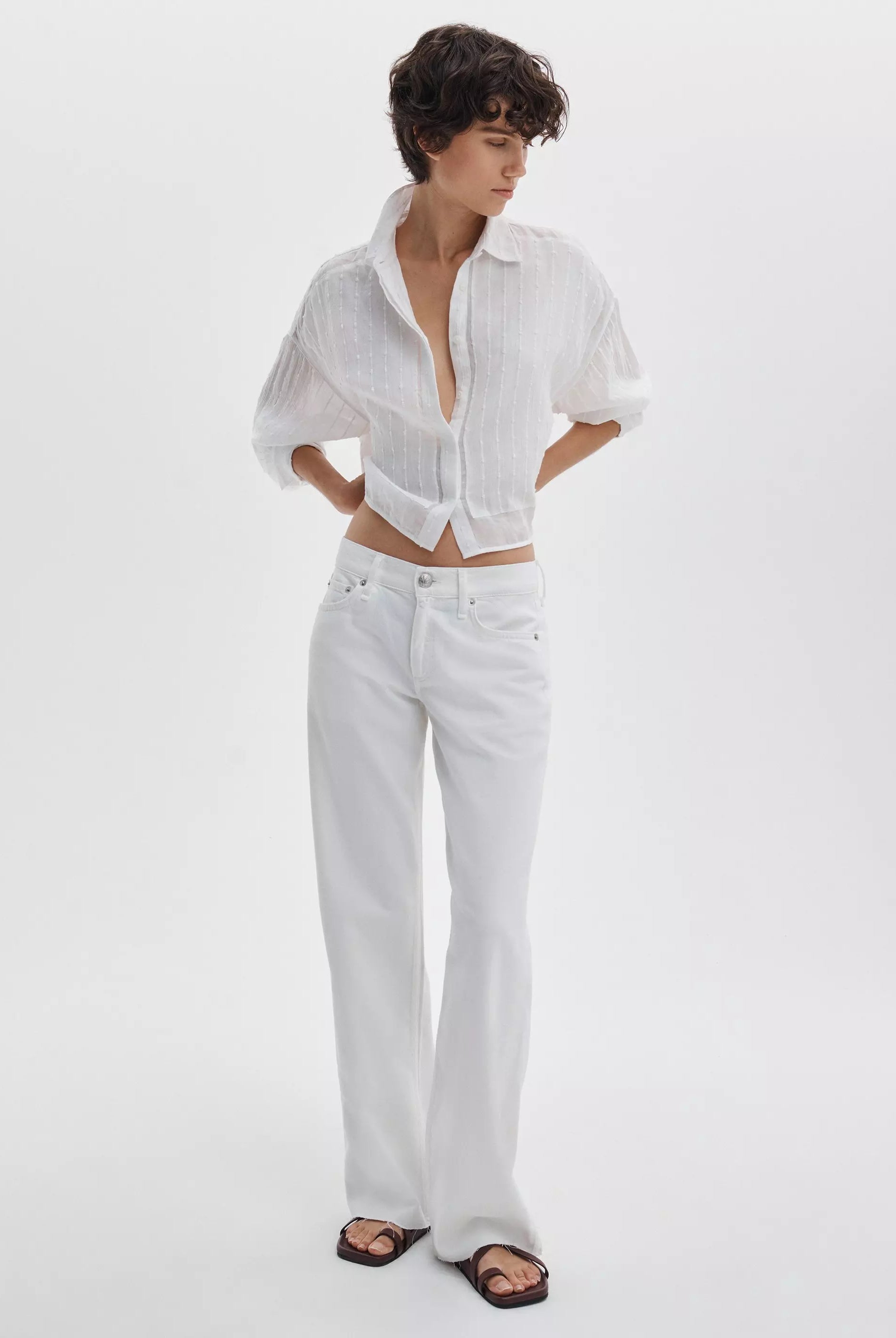 Marin Combo Shirt - White by Rag & Bone — view 4