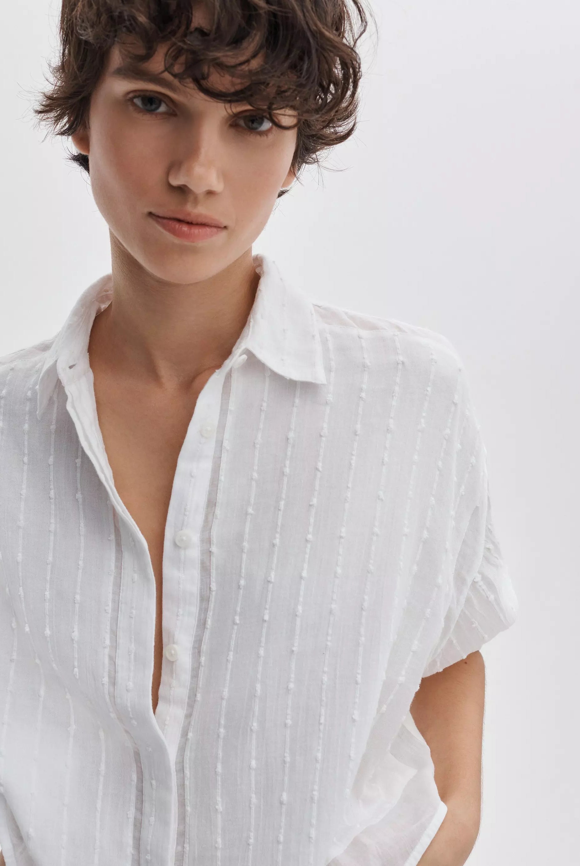 Marin Combo Shirt - White by Rag & Bone — alternate view