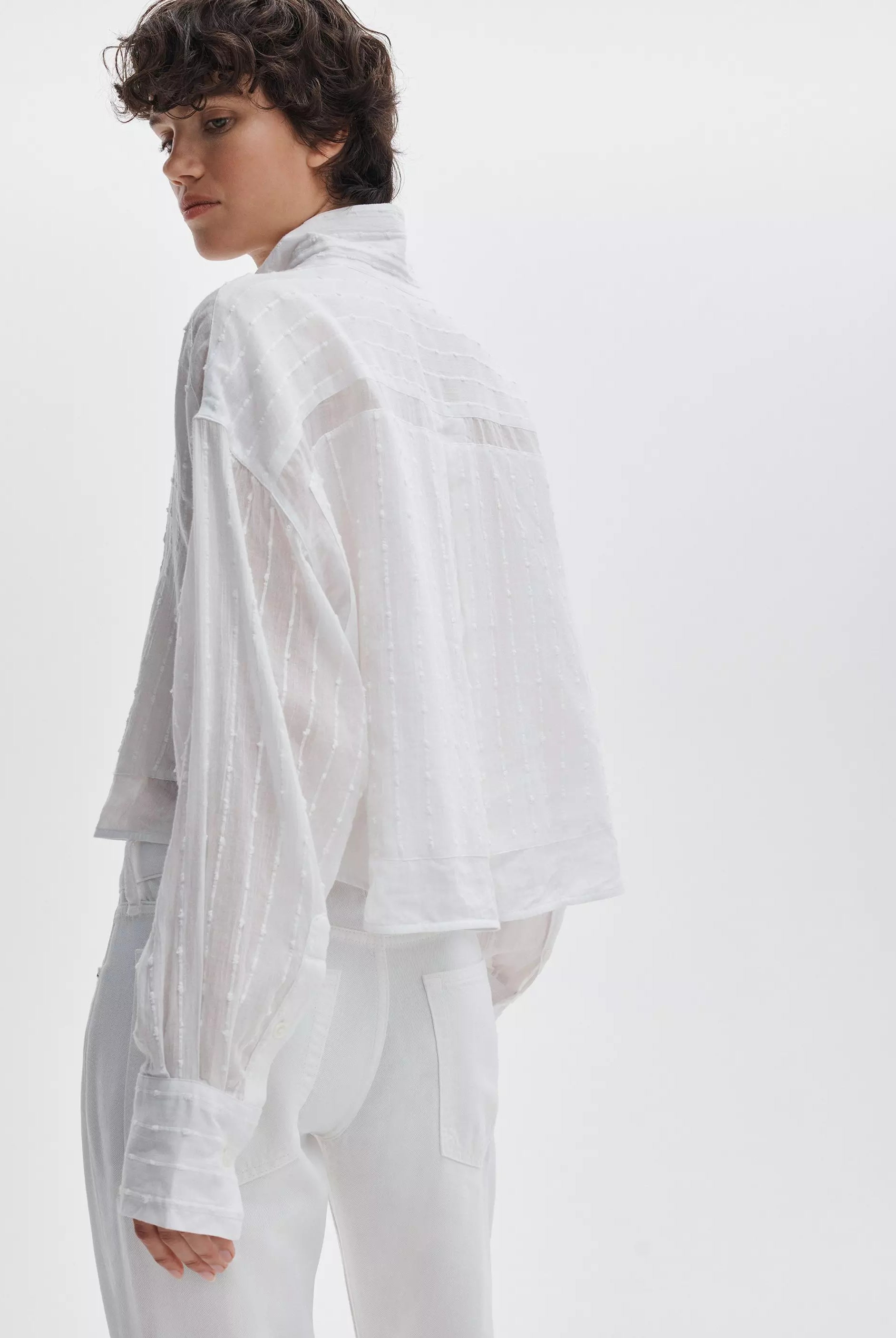 Marin Combo Shirt - White by Rag & Bone — view 3