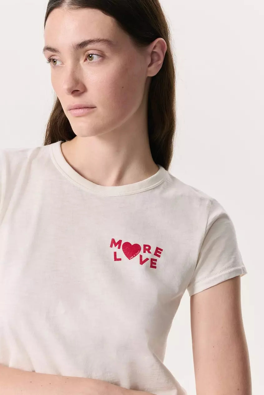 More Love Cotton Graphic Tee - Ivory by Rag & Bone — alternate view