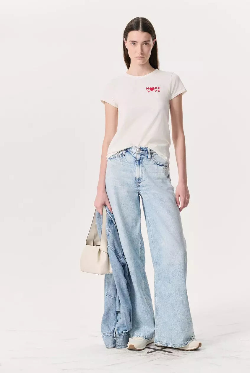 More Love Cotton Graphic Tee - Ivory by Rag & Bone — view 3