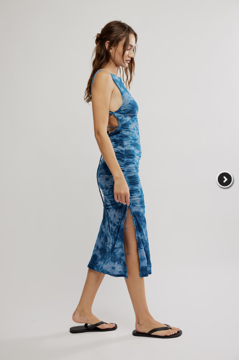Take Me Away Midi Bodycon Dress - Indigo Combo by Free People — alternate view