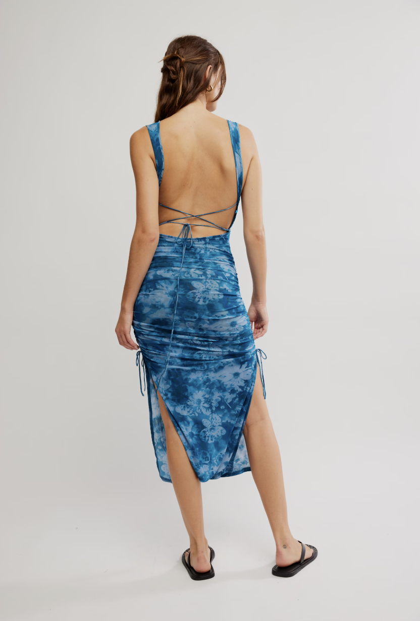 Take Me Away Midi Bodycon Dress - Indigo Combo by Free People — view 3