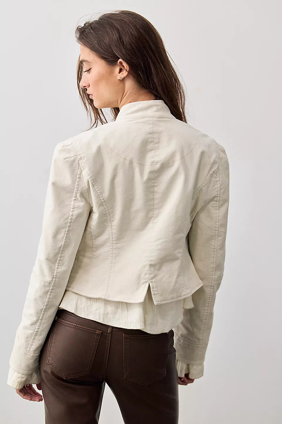 Cloud Nine Ruffle Band Jacket - Tea Combo by Free People — view 3