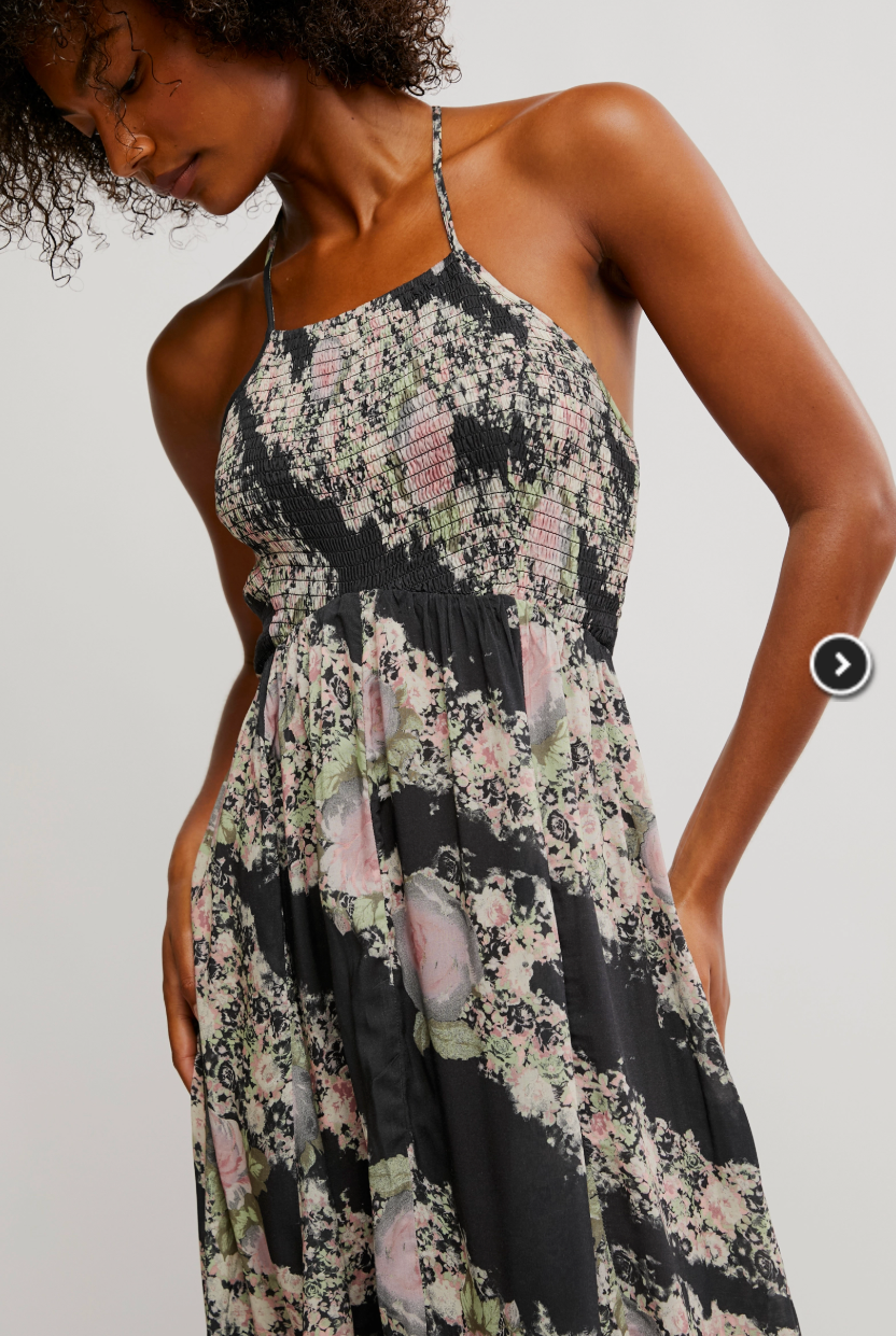 Heat Wave Printed Maxi Dress - Granite Combo by Free People — alternate view